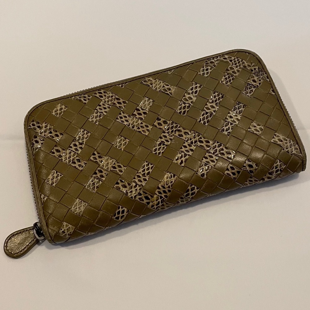 Authentic Bottega Veneta Python Zip Around Wallet - image 1